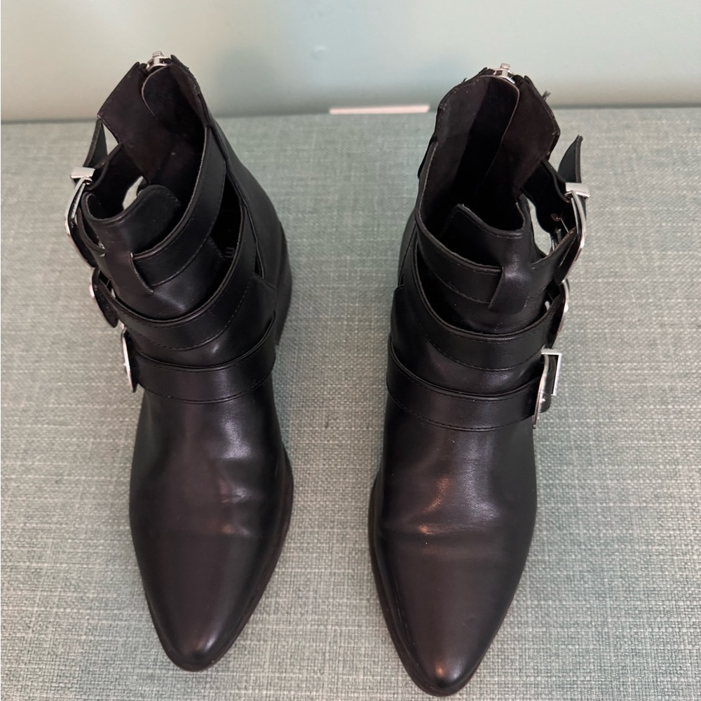 Madden Girl Black Buckle Ankle Booties - Picture 4 of 8